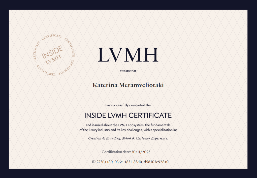 LVMH Certificate
